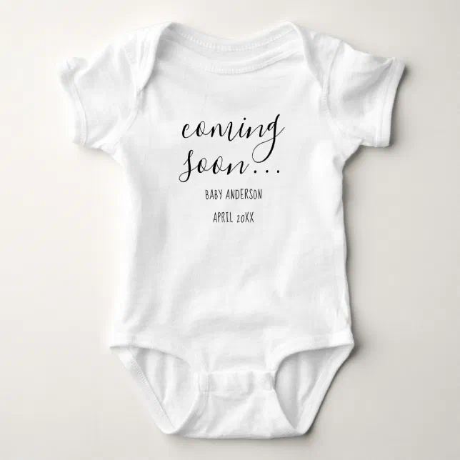 Coming Soon | Pregnancy Announcement baby jumpsuit Baby Bodysuit | Zazzle