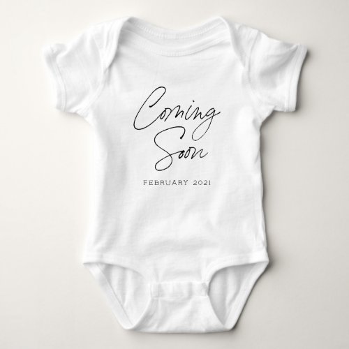 Coming Soon Script Custom Pregnancy Announcement Baby Bodysuit