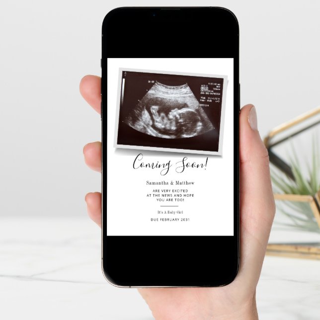 Coming Soon Script Ultrasound Sonogram Pregnancy Announcement (Front Digital)