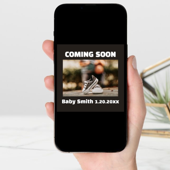 Coming Soon Social Media Baby Sneakers Pregnancy Announcement (Front Digital)