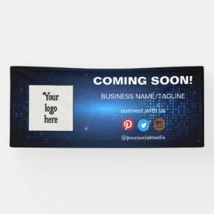 Coming Soon Social Media & Business Logo Minimal Banner