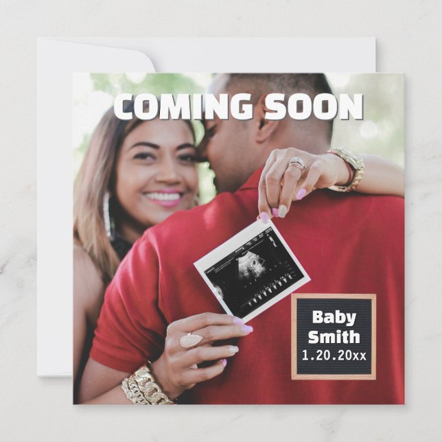 Coming Soon Social Media Couple Ultrasound Announcement (Front)