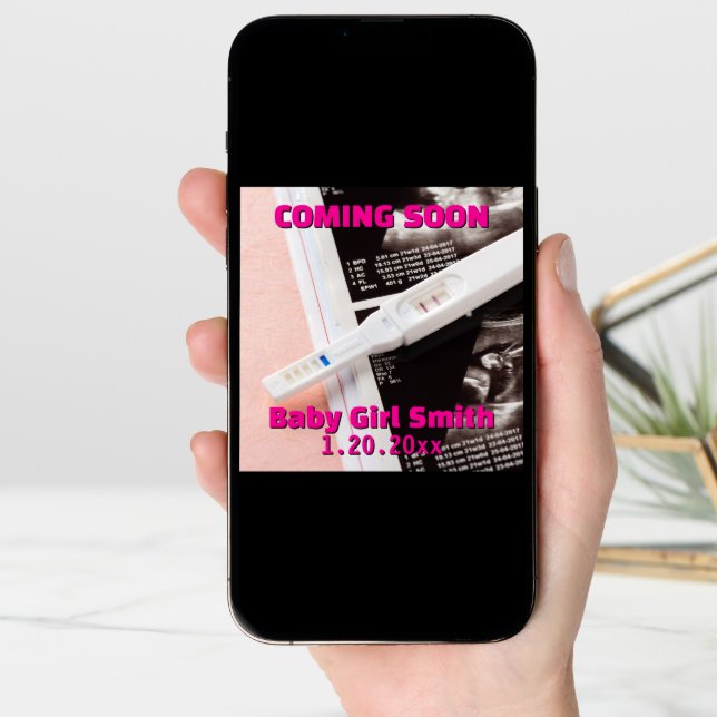 Coming Soon Social Media Positive Girl Pregnancy Announcement (Front Digital)