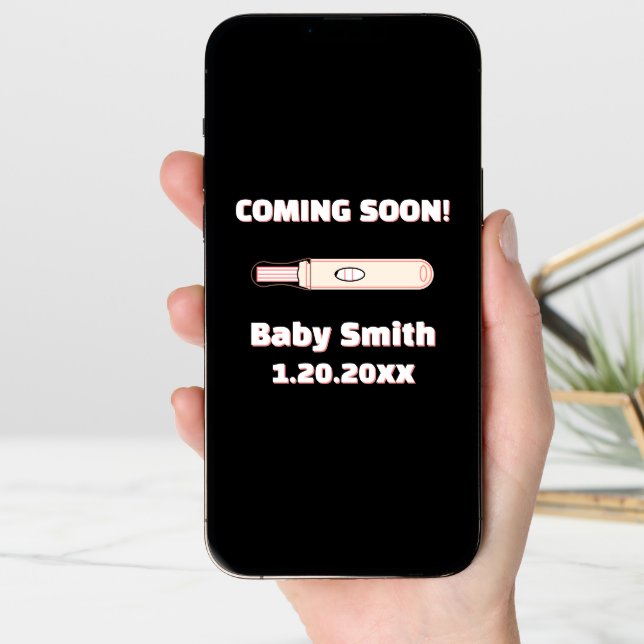 Coming Soon Social Media Positive Pink Pregnancy Announcement (Front Digital)