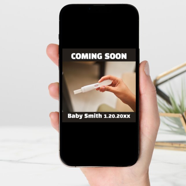 Coming Soon Social Media Positive Test Pregnancy Announcement (Front Digital)