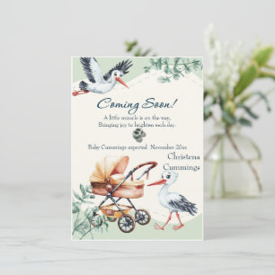 Coming Soon Stork & Pram Pregnancy Announcement