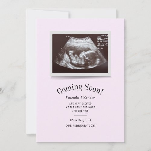 Coming Soon Ultrasound Photo Pregnancy Announcemen