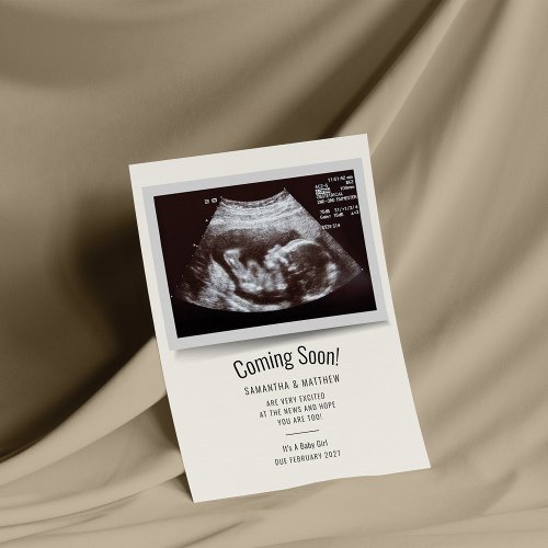 Coming Soon Ultrasound Photo Pregnancy Announcemen