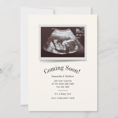Coming Soon Ultrasound Photo Pregnancy Announcement