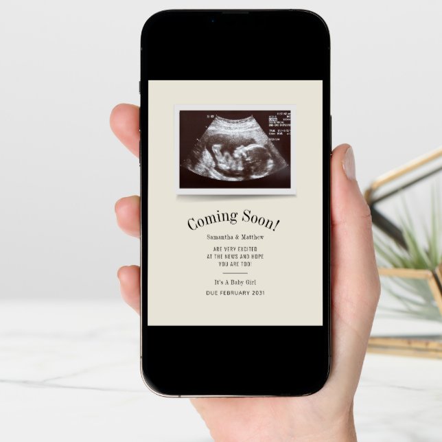 Coming Soon Ultrasound Photo Pregnancy Announcement (Front Digital)