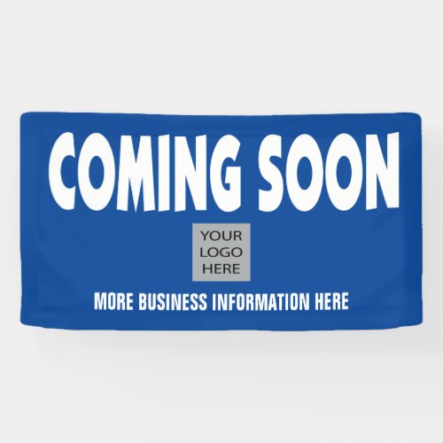 Coming Soon with Business Logo and Info Banner