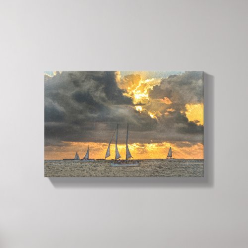 Coming Storm at Sunset in Key West Florida Canvas