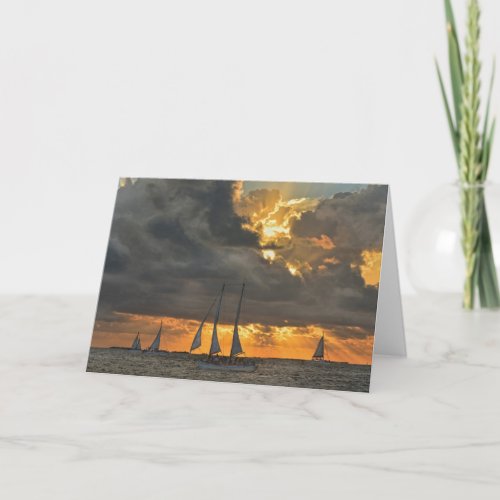 Coming Storm at Sunset in Key West, Florida Card