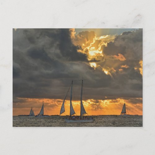 Coming Storm at Sunset in Key West Florida Postcard