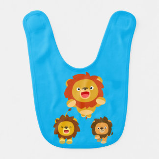 'Coming!!' Three Cute Cartoon Lions Baby Bib