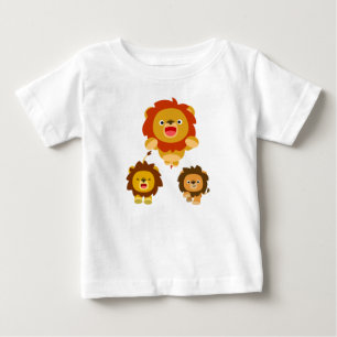 'Coming!!' Three Cute Cartoon Lions Baby T-Shirt