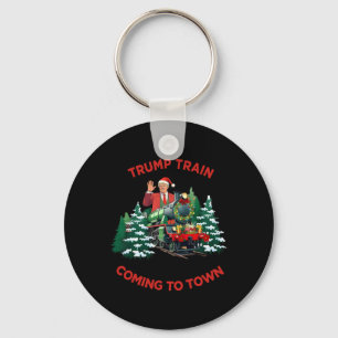 Coming To Town Santa Trump 2024 Xmas Trump Train C Keychain