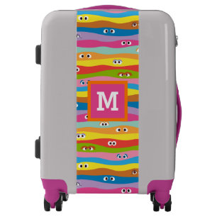 Coming Together Eyes Pattern Add Your Initial Luggage