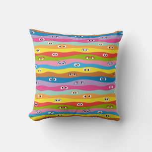 Coming Together Eyes Pattern Throw Pillow