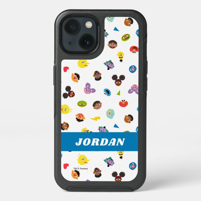 Coming Together Faces Pattern | Add Your Name Otterbox iPhone Case (Back)