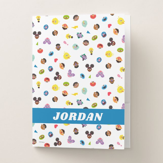 Coming Together Faces Pattern | Add Your Name Pocket Folder (Front)