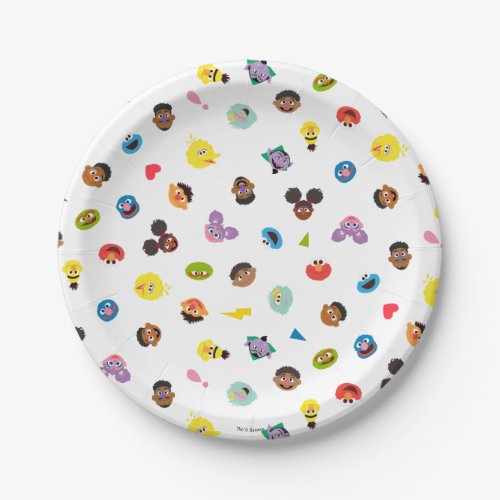 Coming Together Faces Pattern Paper Plates