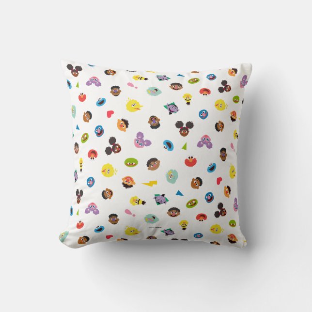 Coming Together Faces Pattern Throw Pillow (Front)