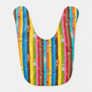 Coming Together Stripe Pattern Baby Bib