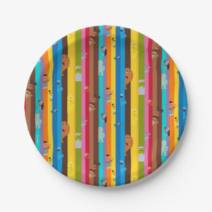Coming Together Stripe Pattern Paper Plates