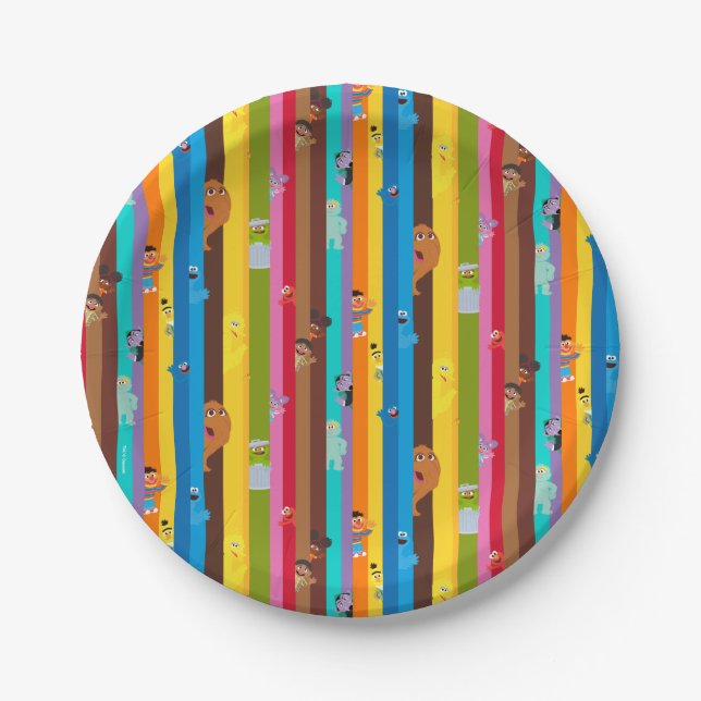 Coming Together Stripe Pattern Paper Plates (Front)