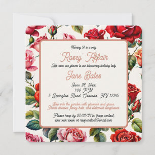 Coming up Roses: Blooming Milestone Birthday Invitation