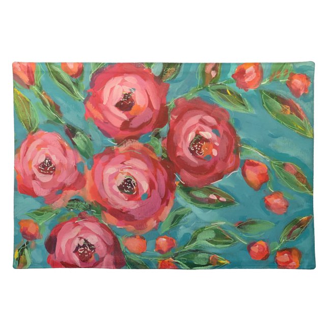 Coming Up Roses Cloth Placemat (Front)