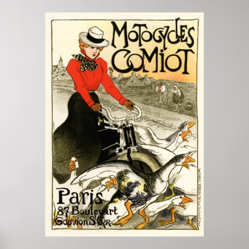 Comiot motorcycles Steinlen Poster