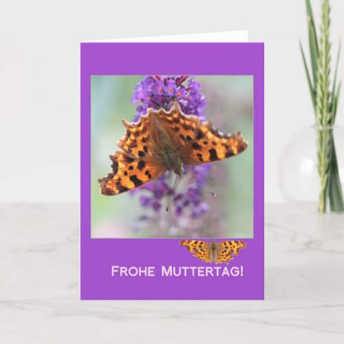 Comma butterflies mothers day german card