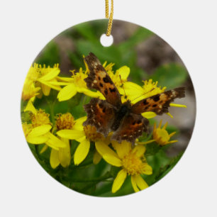 Comma Butterfly in Glacier National Park Ceramic Ornament