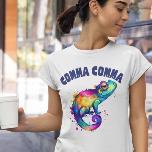 Comma Chameleon 80s Retro T_Shirt