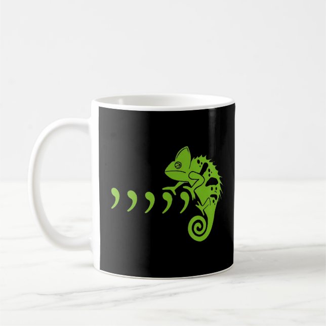 Comma Chameleon Funny 80's Music Lyrics Animals  Coffee Mug (Left)