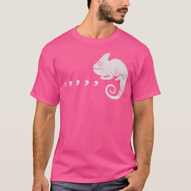 Comma Chameleon Funny 80S Music Pun T-Shirt (Front)