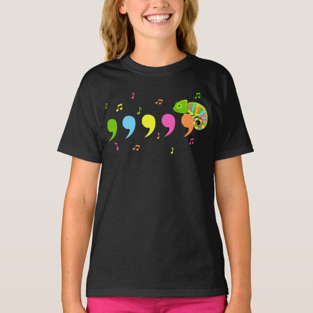 Comma Chameleon  Lizard Reptiles T-Shirt (Front)