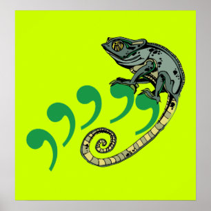 Comma Chameleon Poster $24.95
