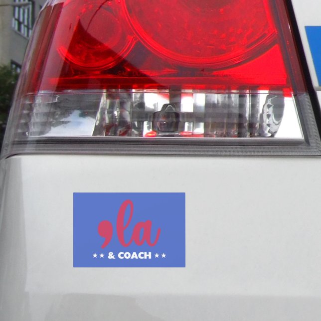 Comma la & Coach-Kamala Harris Blue Car Magnet (Creator Uploaded)