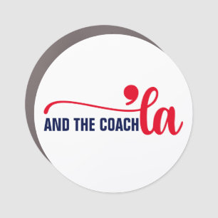 Comma la & Coach   Kamala Harris Coach Car Magnet