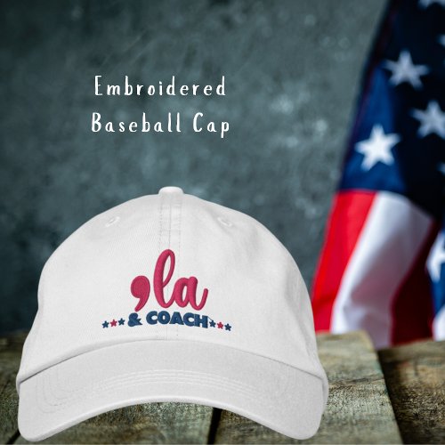 Comma La  Coach Kamala Harris Tim Walz  Embroidered Baseball Cap