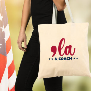 Comma la & Coach-Kamala Harris Tim Walz Tote Bag