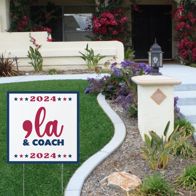 Comma la & Coach-Kamala Harris Tim Walz Yard Sign (Creator Uploaded)