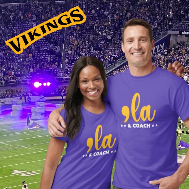 Comma la & Coach-Kamala Harris Vikings inspired T-Shirt (Creator Uploaded)