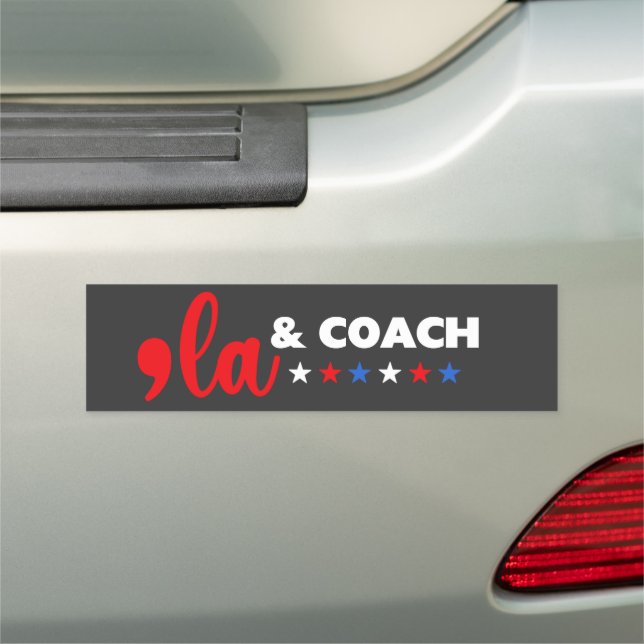 Comma La & Coach Stars Black  Car Magnet (In Situ)