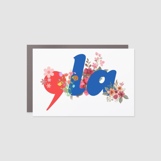 Comma la Flowers Car Magnet (Front)