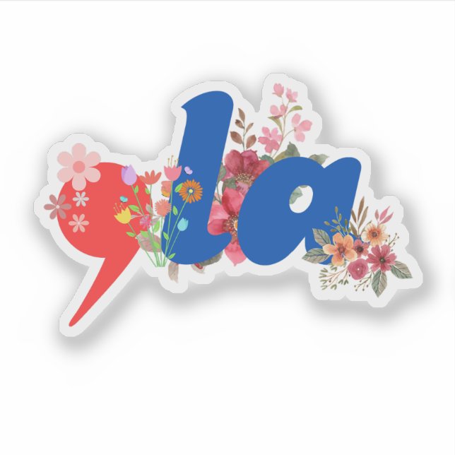 Comma la Flowers Sticker (Front)