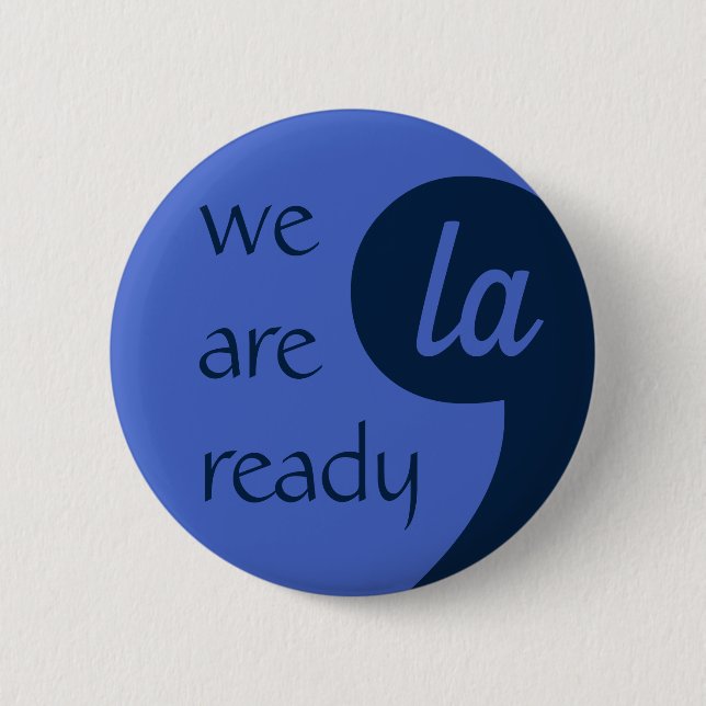 Comma-LA for Kamala Harris Button (Front)
